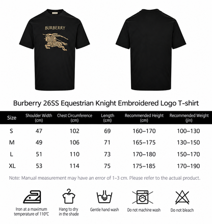 Burberry Short-Sleeve Casual T-Shirt – Black or Blue