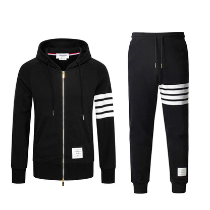 4-Bar Couple Hoodies