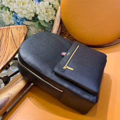 Premium Leather Backpack - Classic Black 40CM