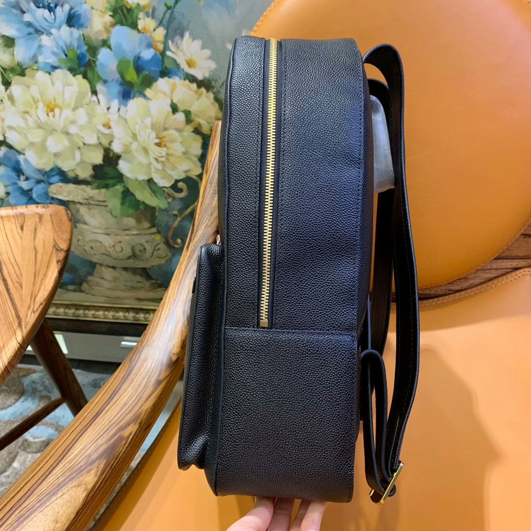 Premium Leather Backpack - Classic Black 40CM