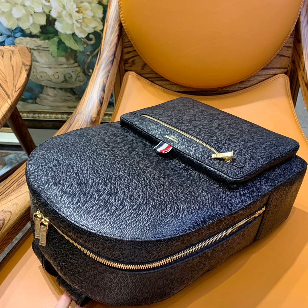 Premium Leather Backpack - Classic Black 40CM