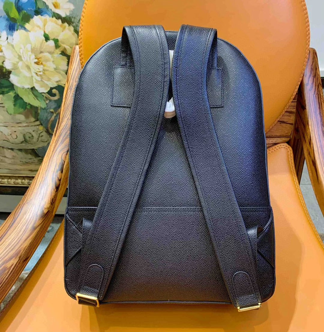 Premium Leather Backpack - Classic Black 40CM