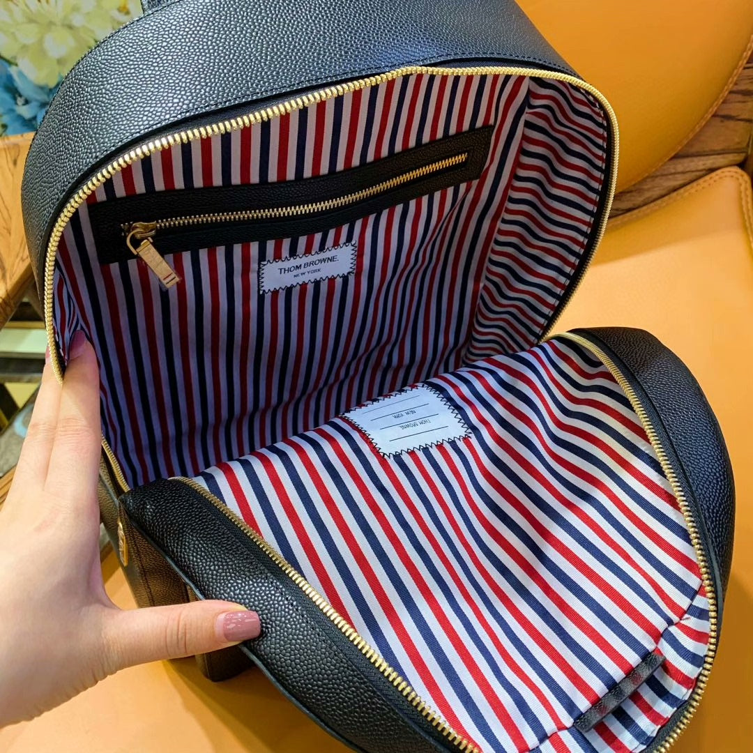 Premium Leather Backpack - Classic Black 40CM
