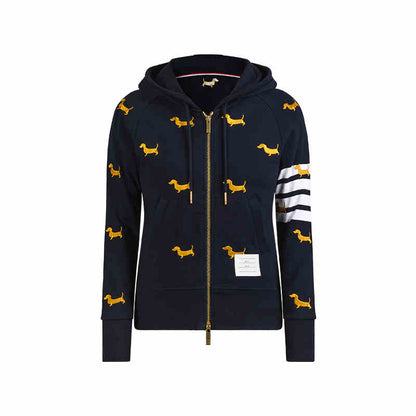 4-Bar embroidery Hoodies