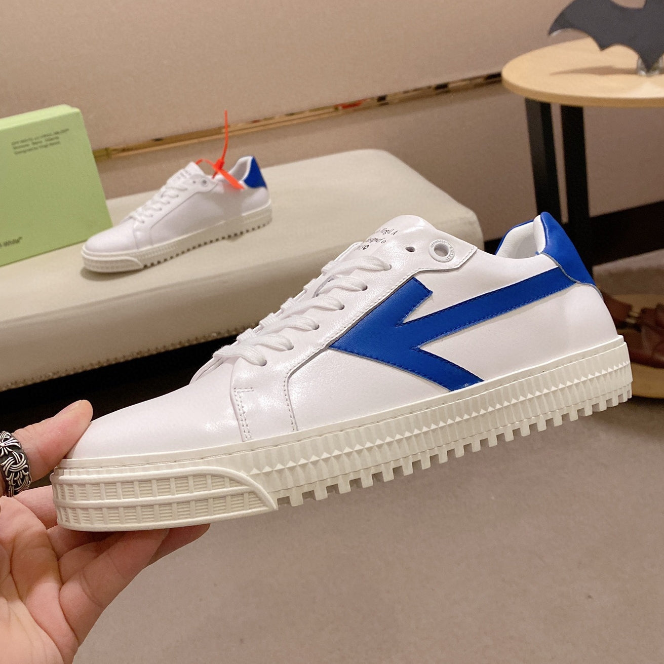 OFF-Whlte genuine leather sneakers#30