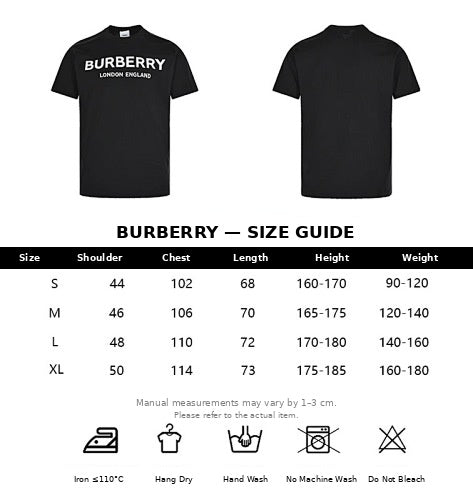 Burberry Casual Short-Sleeve T-Shirt in Black or White