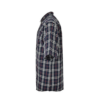 Burberry Casual Short-Sleeve Shirt#01 - Navy Plaid Side