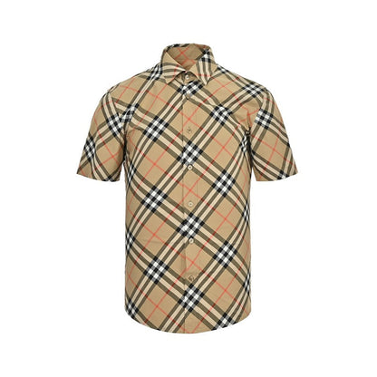 Burberry Casual Short-Sleeve Shirt#03 - Brown Check Front