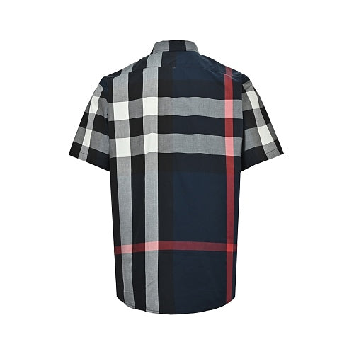 Burberry Casual Short-Sleeve Shirt#04 - Navy Check Back