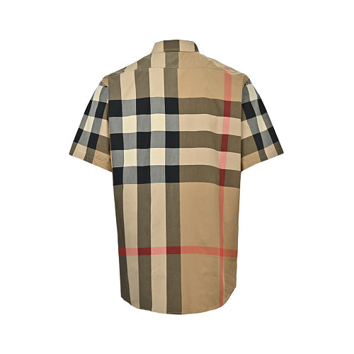 Burberry Casual Short-Sleeve Shirt#04 - Camel Check Back