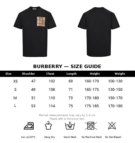 Burberry Casual Short-Sleeve T-Shirt – Black or White