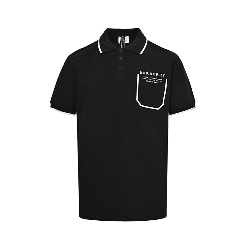 Burberry Casual Polo Shirt#09 - Black Front