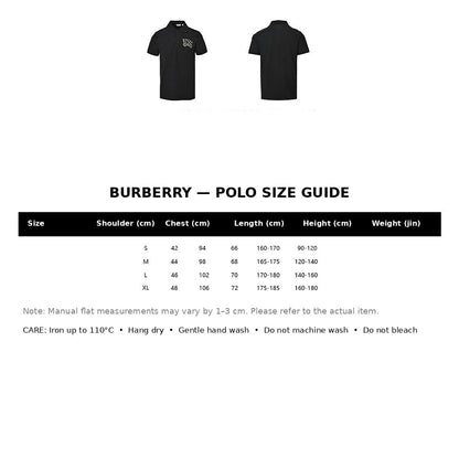 Burberry Casual Polo Shirt#12 - English Size Chart