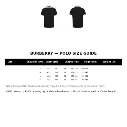 Burberry Casual Polo Shirt#16 - English Size Chart
