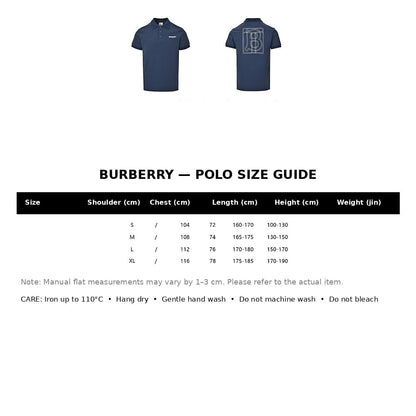 Burberry Casual Polo Shirt#17 - English Size Chart