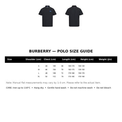 Burberry Casual Polo Shirt#23 - English Size Chart