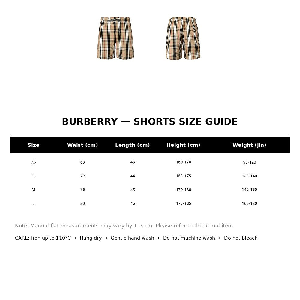 Burberry Casual Shorts#22 - English Size Chart
