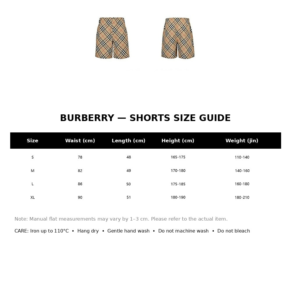 Burberry Casual Shorts#42 - English Size Chart