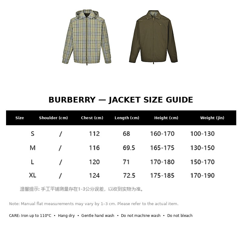 Burberry Casual Jacket#14 - English Size Chart