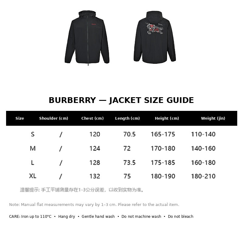 Burberry Casual Jacket#22 - English Size Chart