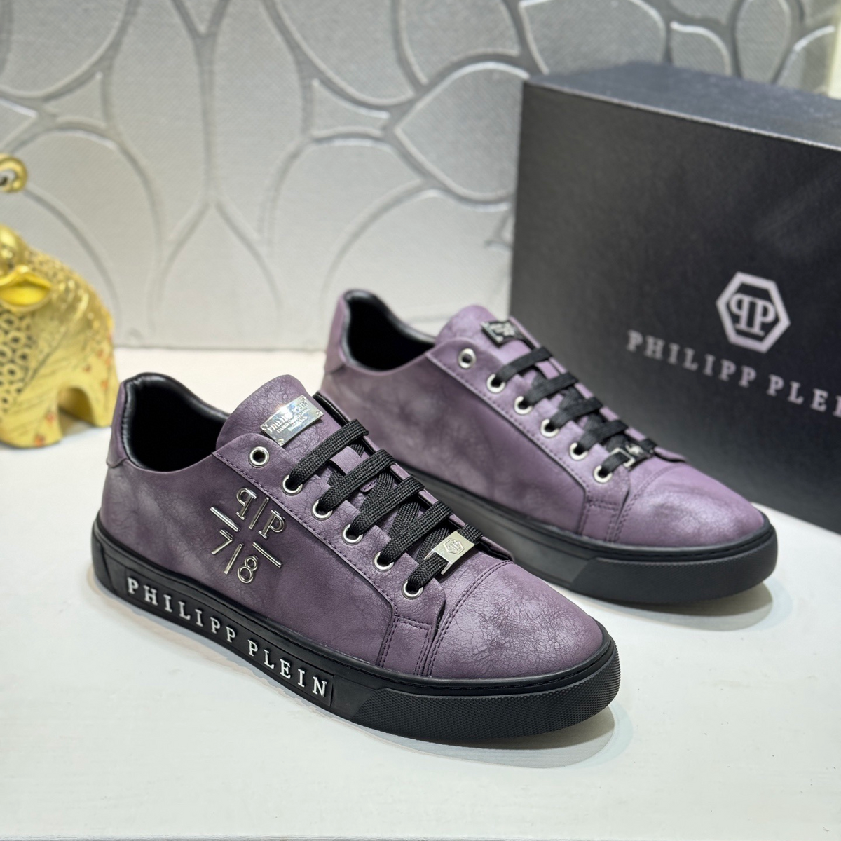 PP Men's Letter-Embellished Sneakers #1010
