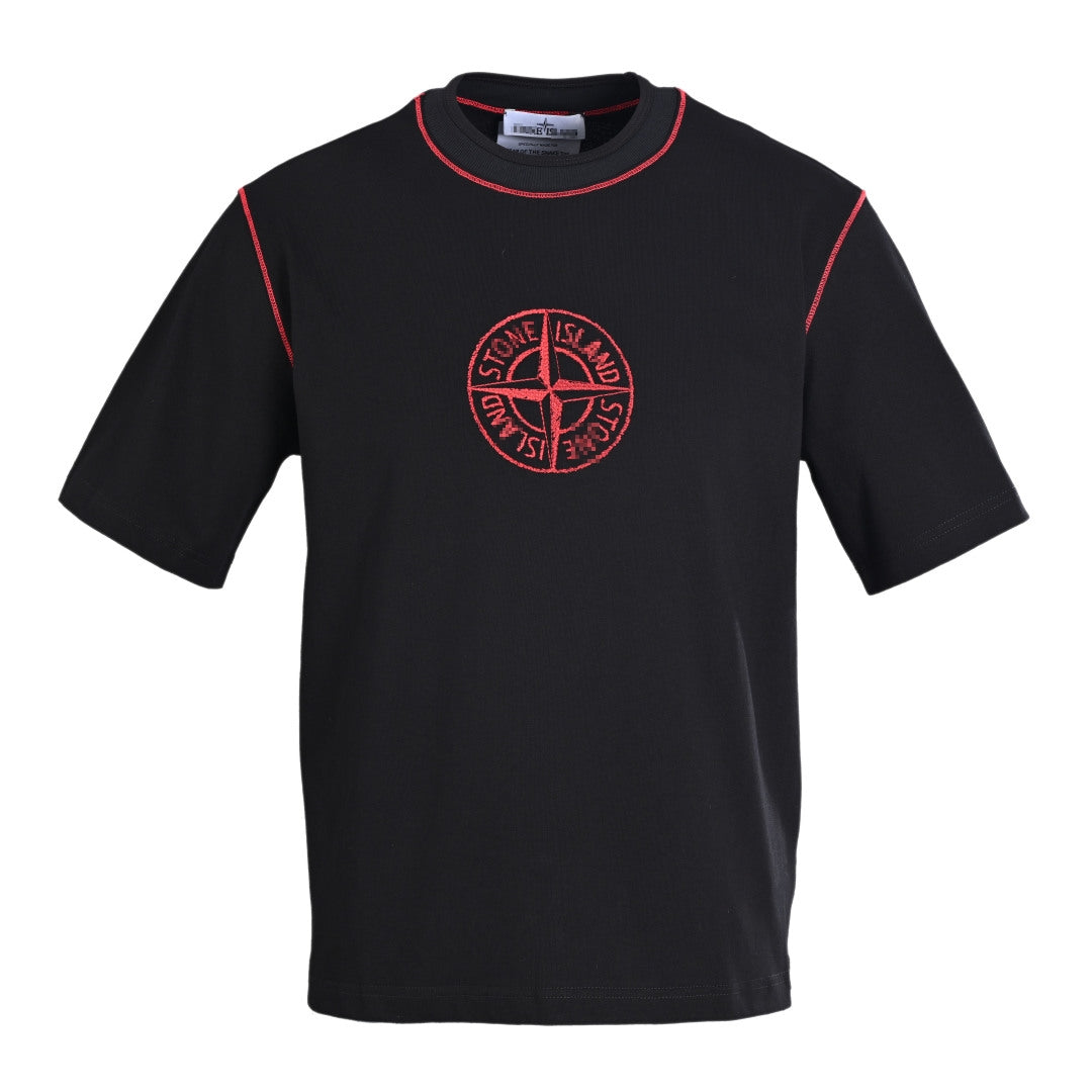 ST-Black and red badge embroidery sports suit