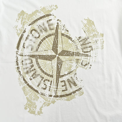 ST-Mottled compass print T-shirt