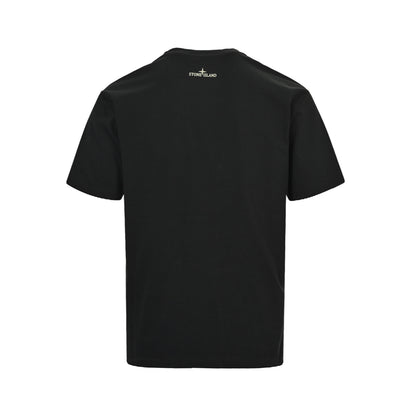 ST-Mottled compass print T-shirt