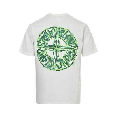 ST-Oil painting letter logo print T-shirt
