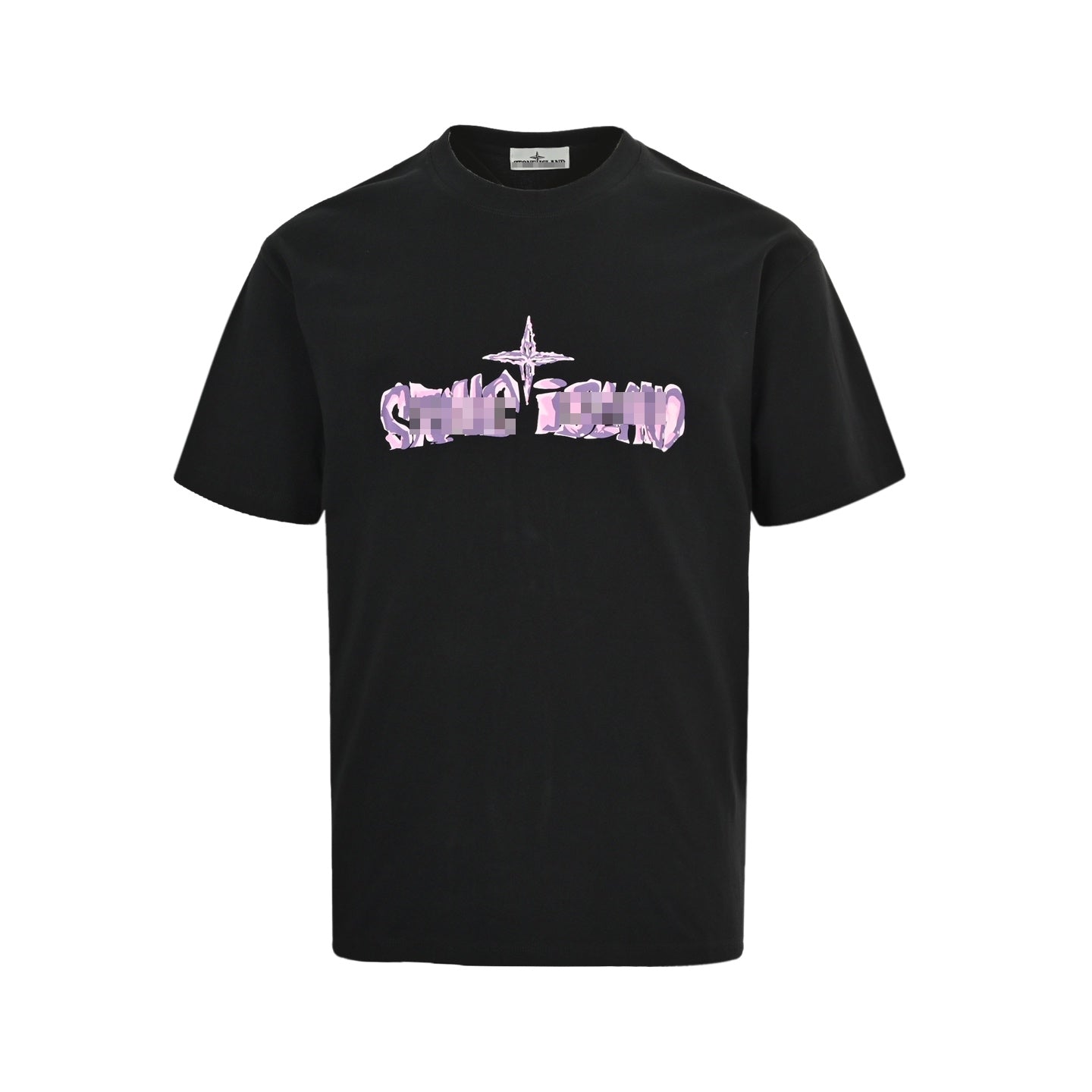 ST-Oil painting letter logo print T-shirt